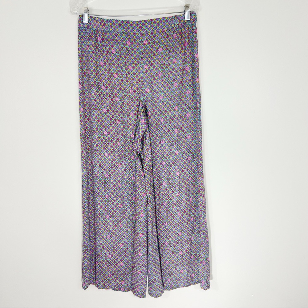 Anthropologie Floreat Wide Leg Floral Geometric Printed Lounge Pants Size Small - Picture 2 of 9